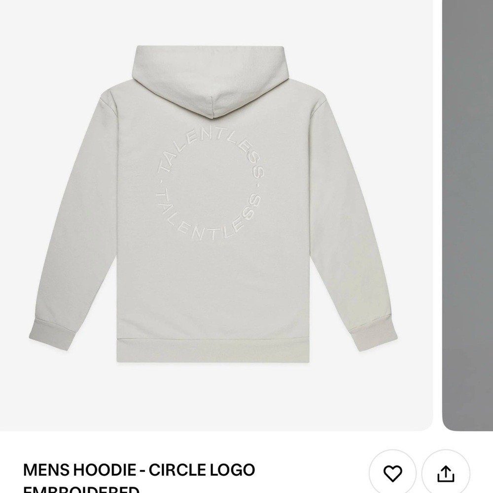 TALENTLESS Men's Cream Hoodie with Embroidered Logo